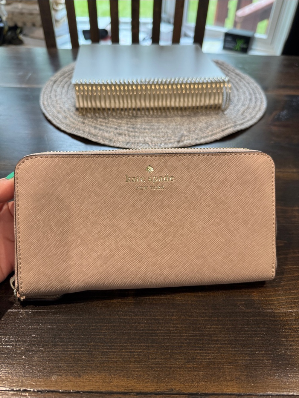 kate spade Blush Pink Zip Around Leather Wallet